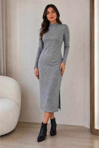 Gül&can Butik Gri Triko Midi Boy Elbise Gri Gül&can Butik Gri Triko Midi Boy Elbise Gri