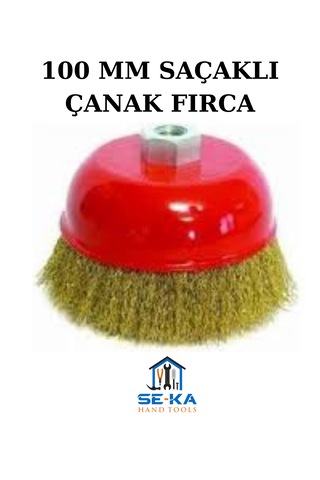 Saçaklı Çanak Tel Fırça 100 Mm Spiral Taşlama Uyumlu Pas Boya Temizleme Metal Fırça