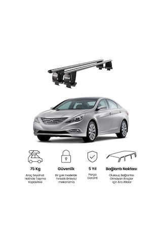 Royal Hyundai Sonata Vı 2009-2014 Uyumlu Gri Ara Atkı Port Bagaj Tavan Barı