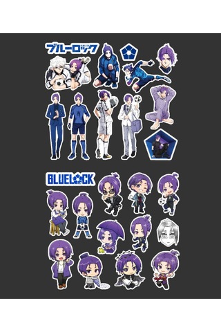 Anime Bluelock Reo Mikage-parlak Kağıt -2li Sticker Set-futbol Telefon Süsleme Anime Blue Lock Beyaz