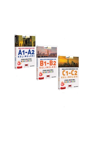 Erkan Önler İngilizce Konuşmak İçin A1-a2 - B1-b2 - C1-c2 Kelimeleri Video Anlatımlı Renkli Çeviri 3'lü Set - 880196891