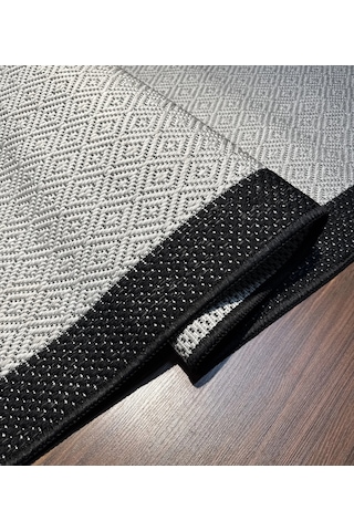Mess Modern Dekoratif Yumuşak Dokulu Sisal Halı 3946 Gri Siyah Çok Renkli