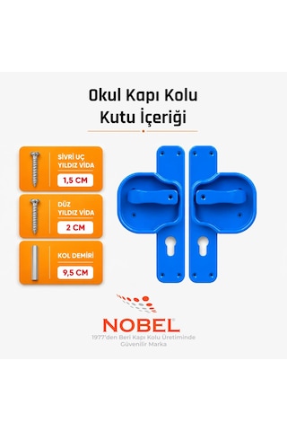 10 Adet Okul Kapı Kolu Kreş, Anaokulu Ve Sınıf Kapıları İçin Çocuk Korumalı Emniyetli Dayanıklı Plastik Kapı Kolu - Mavi