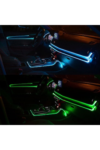 RGB Araç Içi Atmosfer Ambiyans İp Neon Torpido Led 2 Metre USB Gi
