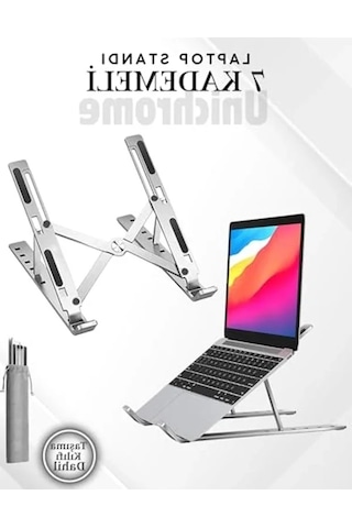 Ayarlanabilir Laptop Yükseltici Stand, Metal Tasarım, Tüm Modellerle Uyumlu