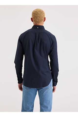 Dockers Erkek Uzun Kol Gömlek - Minimalist Günlük Stil - Regular Fit Mavi