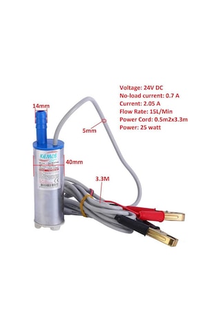 Rich 24 Volt Plastik Dalgıç Tipi Sıvı Aktarma Pompası Arapuarlı