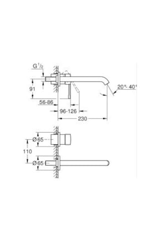 Grohe Essence İki Delikli Lavabo Bataryasıl-boyut - 29193gl1 Krom Kaplama