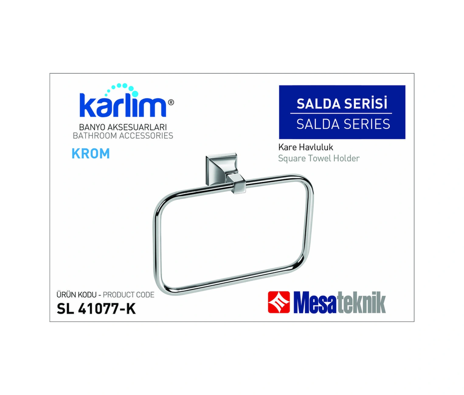 Karlim Salda Serisi Kare Havluluk Krom