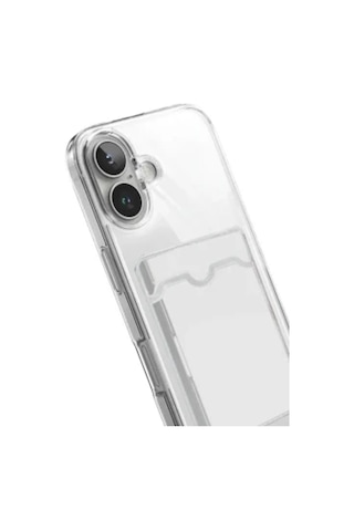 Apple Uyumlu iPhone 17 Kılıf Kartlıklı Kamera Çıkıntılı Şeffaf Darbe Korumalı A Kalite Kapak