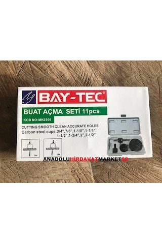 Baytec 11Parça Panç Buat Seti Ahşap Delici Set Alçipan Delme Seti