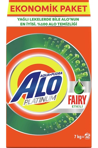 Alo Platinum Aquapudra Fairy Etkili Beyazlar için Toz Çamaşır Deterjanı 7 KG