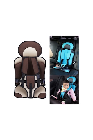 Sones Araba Taşınabilir Çocuk Koltuğu, Boyut: 54 X 36 X 25cm Kahve + Bej