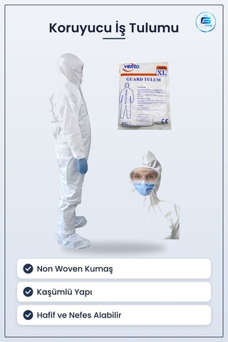 Koruyucu Tulum İş Güvenliği Elbisesi Non Woven Beyaz Xl Hafif Nef Çok Renkli