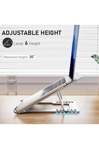 Ebitda D24-3 Alüminyum Katlanabilir Bilgisayar Soğutma Standı - Gri, 15,6 Dizüstü Uygun