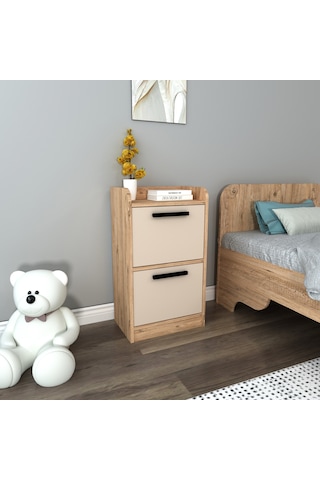 Arnetti 2 Çekmeceli Luses Komodin Atlantik Çam Bej