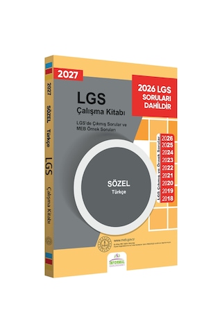 2027 LGS 8.Sınıf Çıkmış ve MEB Örnek Sorular Türkçe-Tarih-Din-İng SÖZEL Çalışma Kitabı 2li Kitap SET