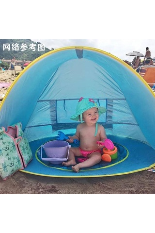 Leezsing Çocuklar İçin Güneşten Koruyucu Poliester Havuz Çadırı - Taşıma Çantası Ve Kazıklarla Çok Renkli