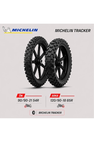 Michelin Tracker 90/90-21 54r - 120/90-18 65r Ön Arka Motosiklet Lastik Takımı Michelin Tracker 90/90-21 54r - 120/90-18 65r Ön Arka Motosiklet Lastik Takımı