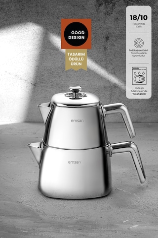 Emsan Tea Time Çaydanlık Takımı 1.00-2.00 Lt Gümüş