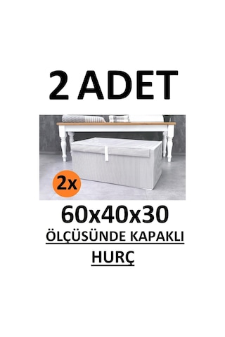 Daisyhome 2 Adet Kapaklı Kutu Hurç Mega Boy 60 40 30 Çok Amaçlı Kutu Hurç