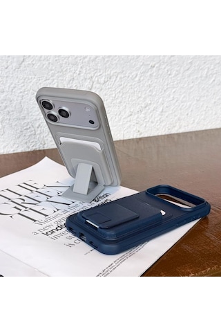 Teleplus Samsung Galaxy Uyumlu S25 Fe Kılıf Kartlıklı Standlı Square Folding Kılıf