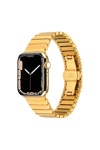Apple Uyumlu Watch 7 45 MM Kordon Krd-79 Metal Strap Kayış