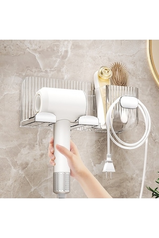 Wondernest Tutacağı, Lichen Kurutma Saç No-punch Makinesi - Duvara Monte Banyo Siyah