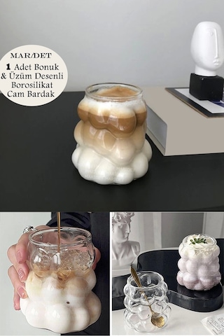 Boncuk & Üzüm Şekilli Isıya Dayanıklı Borosilikat Kahve Sunum