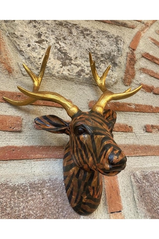 Geyik Duvar Bust Biblo Desenli