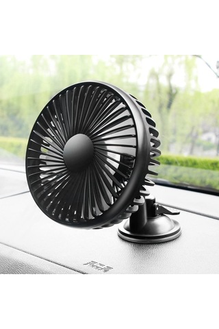 12v/24v Mini Araba Fan Abs Siyah Siyah Otomobil Tek Kafa Fan Usb Evrensel Araba Fan Vantuz 360 Derece Soğutma Fanı