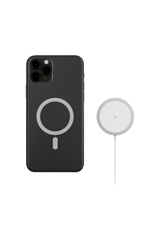 Polosmart Psm68 Magsafe Mıknatıslı Kablosuz Şarj Cihazı Beyaz