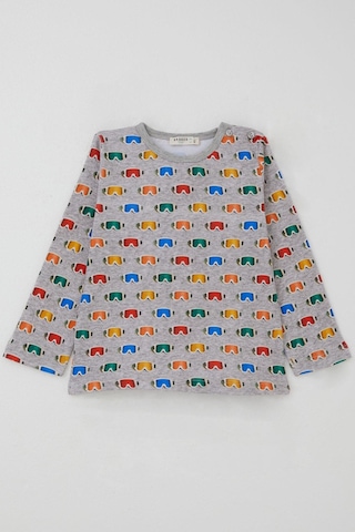 Breeze Erkek Çocuk Pijama Takımı Renkli Kayakçı Gözlüğü Desenli 1-3 Yaş, Gri Melanj Gri Melanj