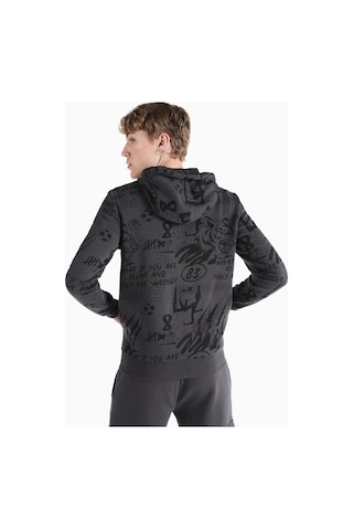 Colin's Colins Slim Fit Kapüşonlu Fermuarlı Baskılı Antrasit Erkek Sweatshirt Cl1063368 Antrasit