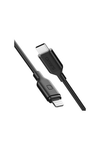 Omars MFI Sertifikalı Type-C to Lightning iPhone / Apple Uyumlu iPad Hızlı Şarj ve Data Kablosu Siyah 1 Metre
