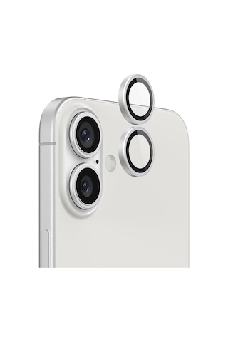 Apple Uyumlu iPhone 16 Plus Raze Metal Kamera Lens Koruyucu Beyaz