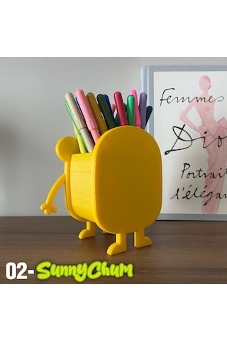 Sunnychum Neşeli Sarı Canavar Kalemlik Masa Üstü Düzenleyici