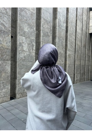 Qalortex Scarf Pamuklu Soft İnci Desen Eşarp-vizon
