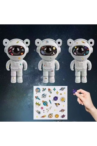 Stickerlı ,kumandalı Astronot Model Gece Lambası -