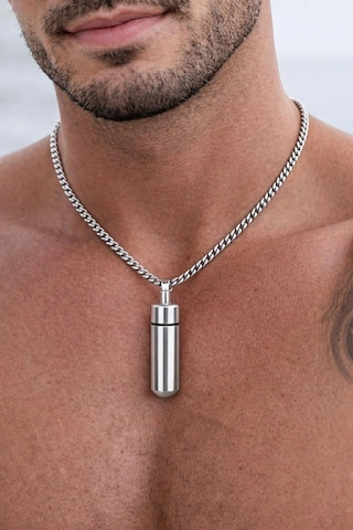 Erkek Kapsül Kolyesi 45mm X 14mm Açılabilir İlaç, Dua, Kül Ve Not Taşıma Kolyesi Çok renkli