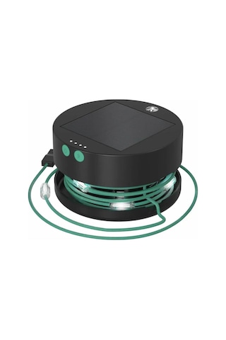 Gajeena Siyah Güneş Enerjili Kamp Işığı, 20 Led Işık Modu, 1800mah Power Bank, 5.5m Su Geçirmez Dış Mekan Aydınlatması Siyah