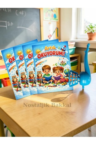 20 Set Yeni Okumayı Öğrenen Öğrencilere Hediye Artık Okuyorum Yazılı 1. Sınıf Hatırası Pipo Şeklinde Üflemeli Top Tebrik Kartı Hediyeli