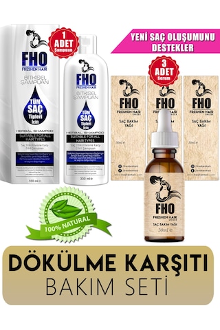 FHO Freshen Hair Saç Bakım Serumu 3 x 30 ML + Bitkisel Şampuan 330 ML