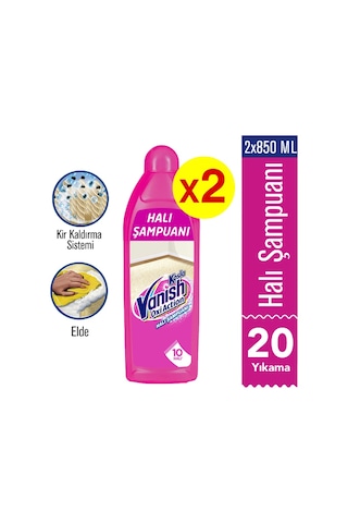Vanish Kosla Zorlu Lekelere Özel Leke Çıkarıcı Şampuan Elde Yıkama Halı 2 x 850 ML