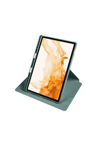 Galaxy Uyumlu Tab S8 Plus Sm-x800 Kılıf Termik Kalem Bölmeli Dönebilen Standlı Kılıf
