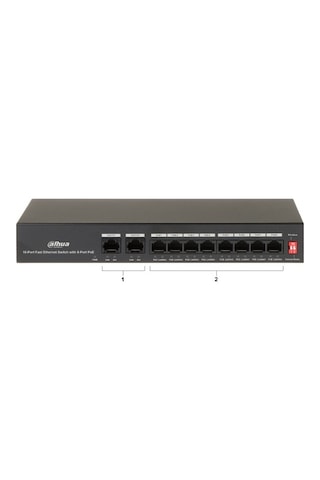 Dahua PFS3010-8ET-65 8 Port Poe 2 Port Uplink Yönetilemez Switch