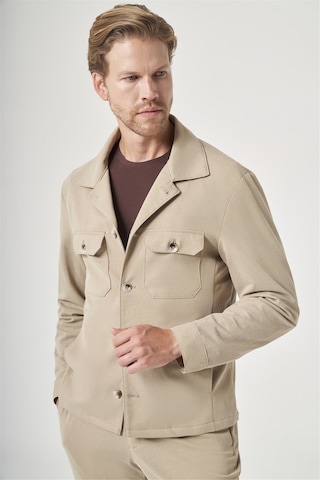 İmza Bej Berberi Yaka Örme Beli Lastikli 6 Drop Slim Fit Astarsız Esnek Takım Elbise 1001260177 Koyu Bej