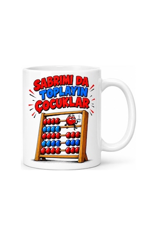 Erdo Ticaret Matematik Sabrı Tasarımlı Porselen Kupa - Model 827 Erdotıca