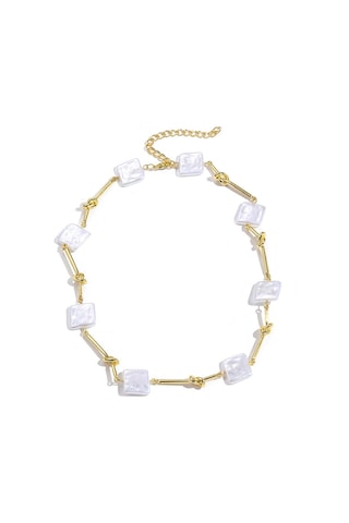 N2209-1 Büküm Sopa Kare İnci Bayanlar Mizaç Kolye Köprücük Kemiği Zinciri Çok Renkli