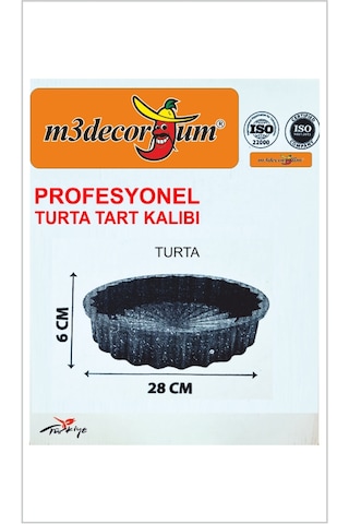 Büyük Profesyonel Ev Ocak Fırına Uygun Metal Döküm Enjeksiyon Granit Kaplama Tart Turta Pasta Kalıbı Siyah - Kahverengi